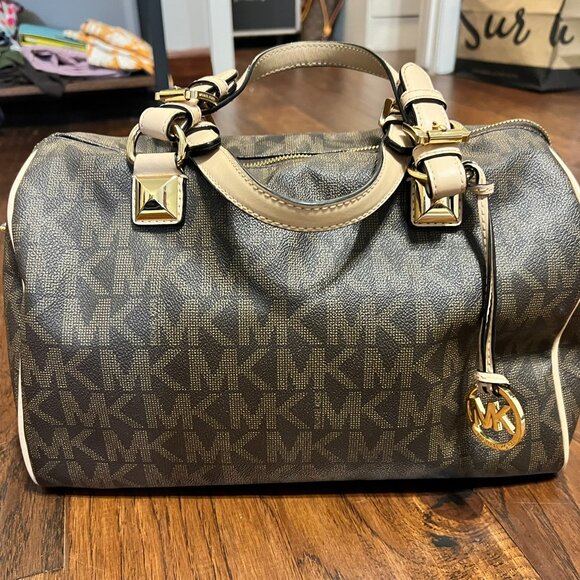 Michael Kors Grayson Signature Satchel – Dark Brown/Beige - Picture 15 of 15